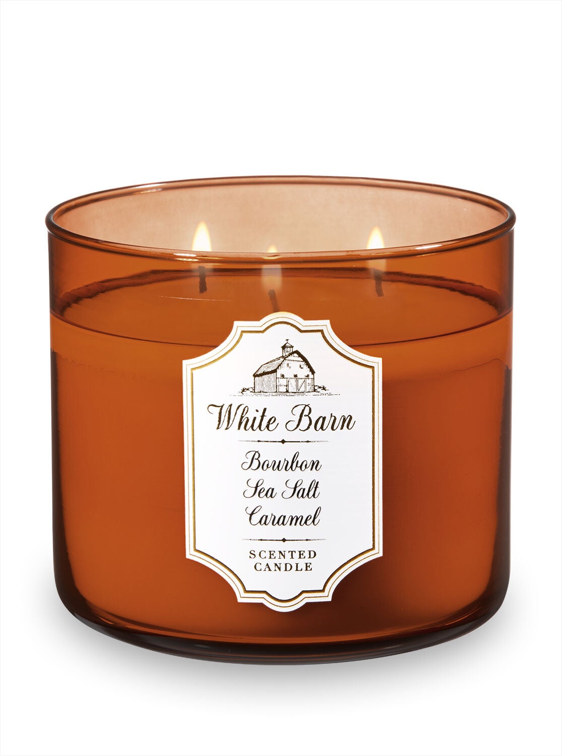 bourbon sea salt caramel 3 wick candle white barn bath body works bourbon bath and body works