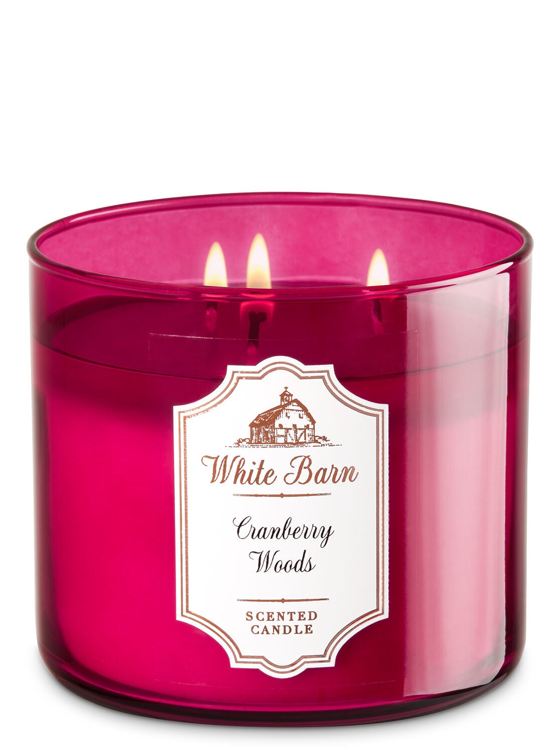 White Barn Cranberry Woods 3-Wick Candle - Bath And Body Works