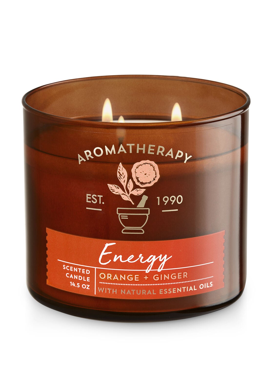 energy orange ginger 3 wick candle aromatherapy bath body bath and body works oil scents