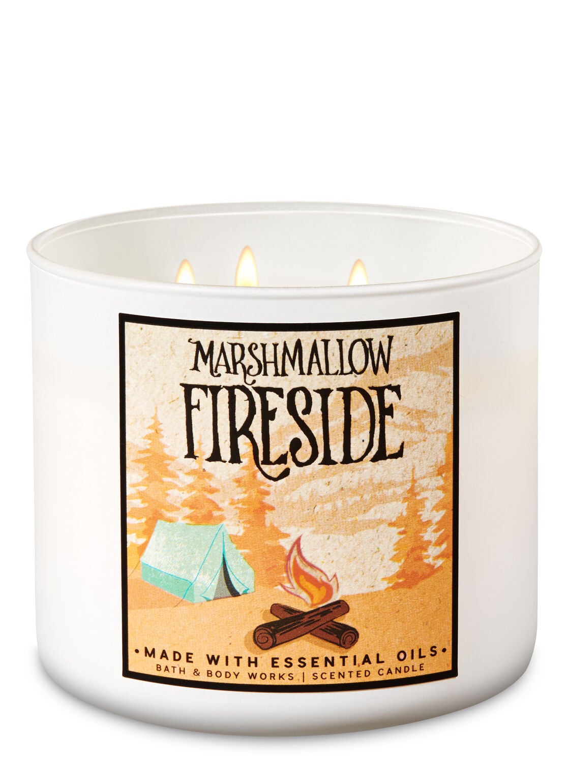 Marshmallow Fireside 3-Wick Candle - Bath And Body Works