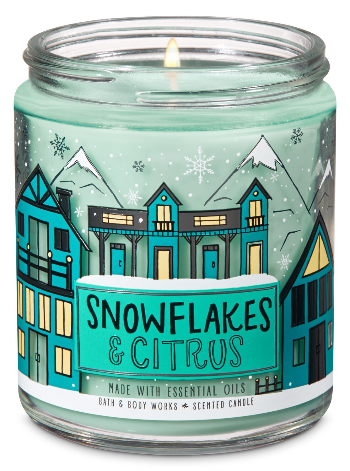 Snowflakes & Citrus Single Wick Candle - Bath And Body Works