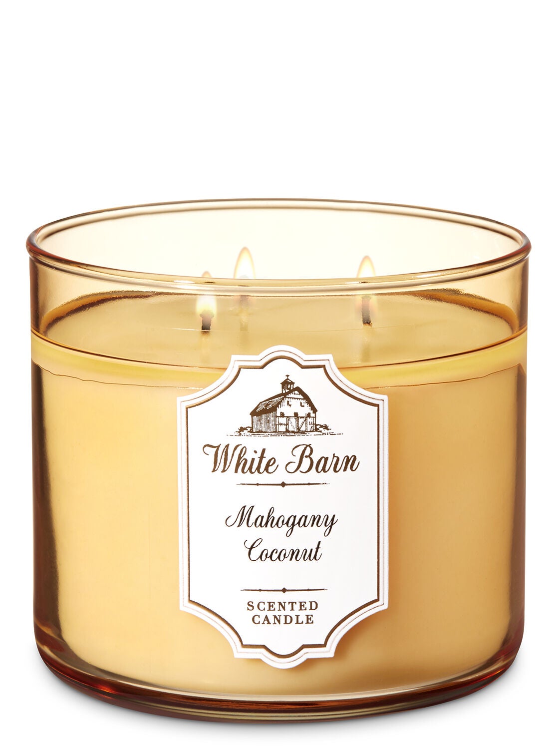 mahogany coconut 3 wick candle white barn bath body works bath and body works mahogany coconut