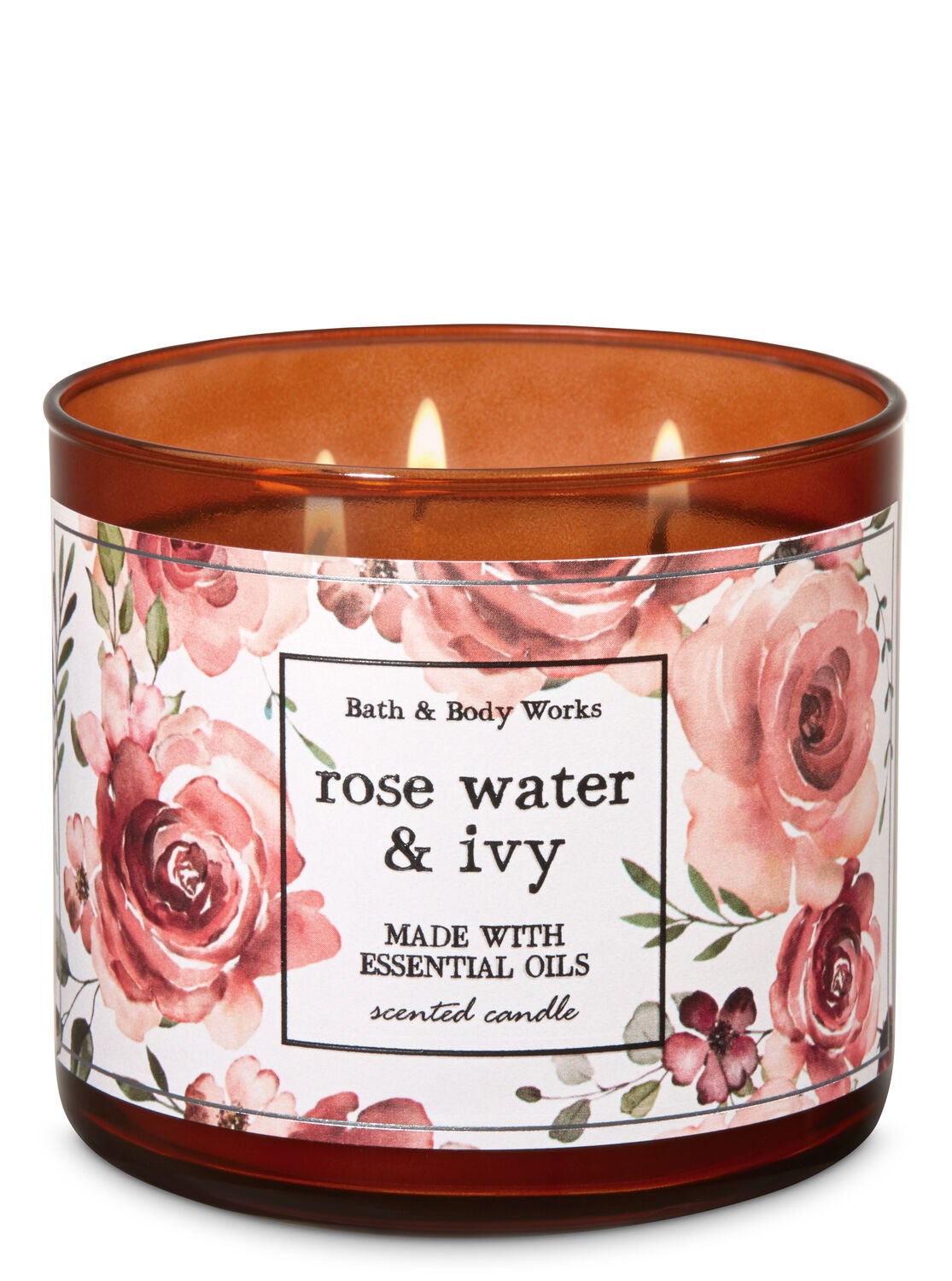 Rose Water & Ivy 3-Wick Candle - Bath And Body Works