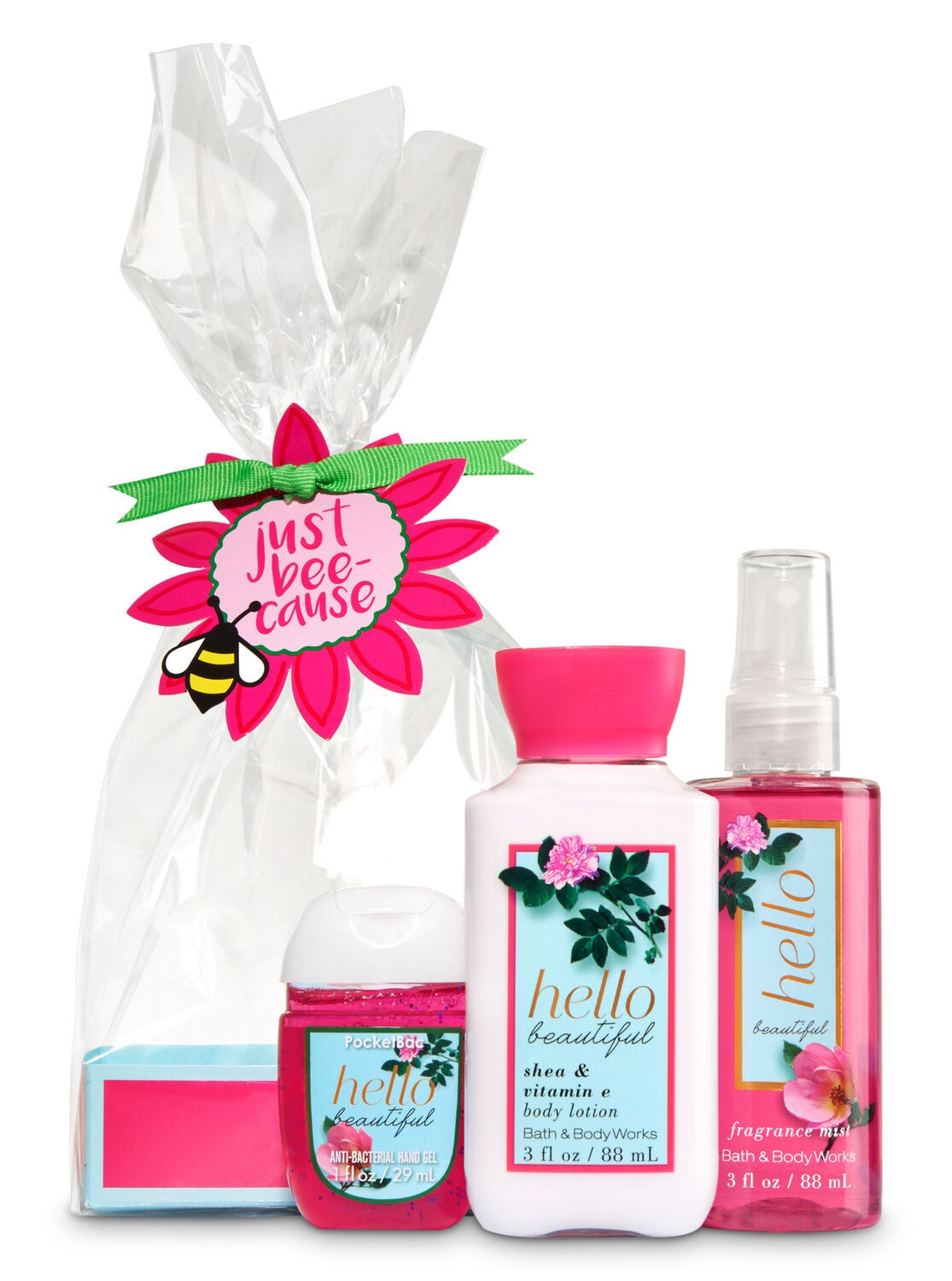 hello beautiful spring surprise gift set bath body works sweet pea lotion bath and body works