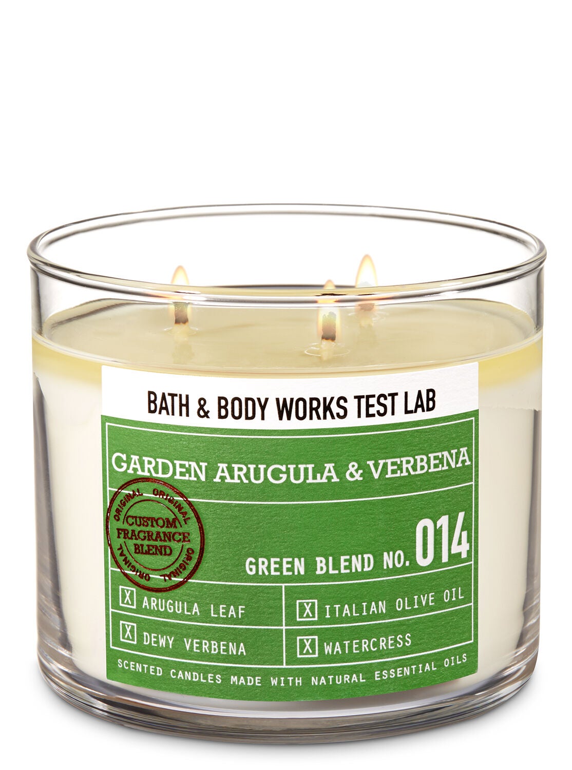 Bath & Body Works Test Lab Blend No. 014 Garden Arugula & Verbena 3-Wick Candle - Bath And Body Works
