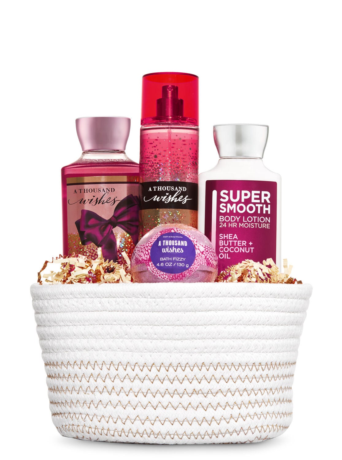 A Thousand Wishes White Basket Gift Set - Bath And Body Works