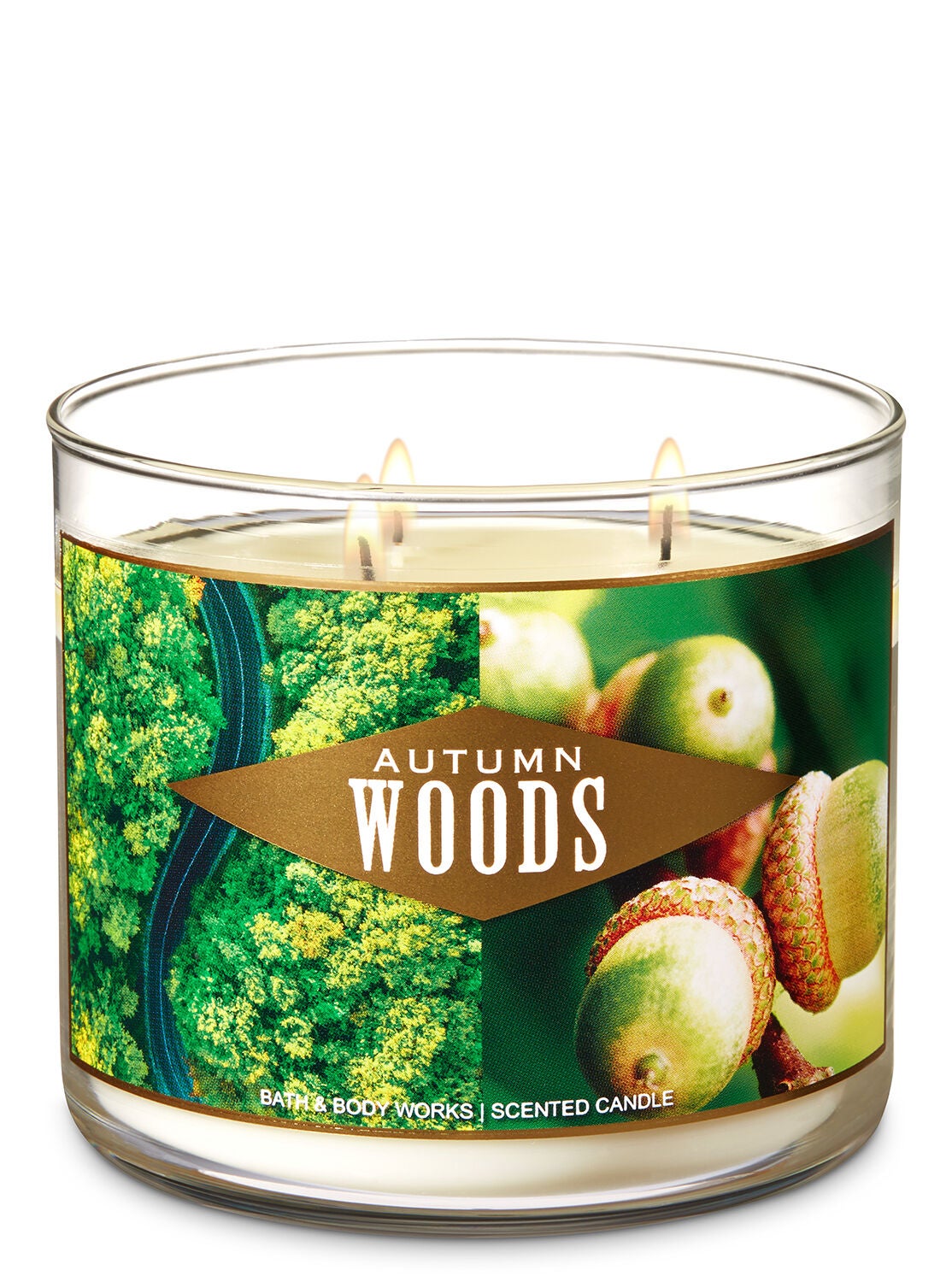 Autumn Woods 3-Wick Candle - Bath And Body Works