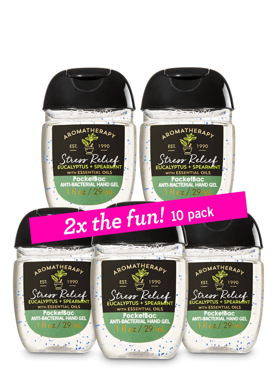 Stress Relief - Eucalyptus & Spearmint 10-Pack PocketBac Hand Sanitizers - Bath And Body Works