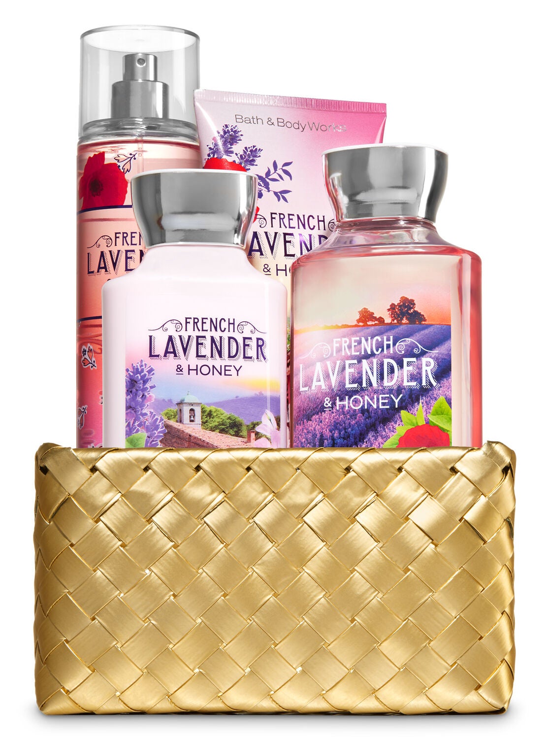 French Lavender & Honey Gold Woven Basket Gift Kit - Bath And Body Works