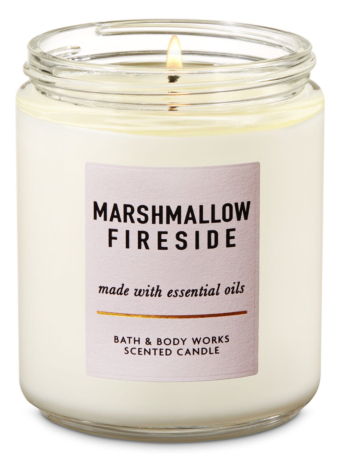 Marshmallow Fireside Single Wick Candle - Bath And Body Works
