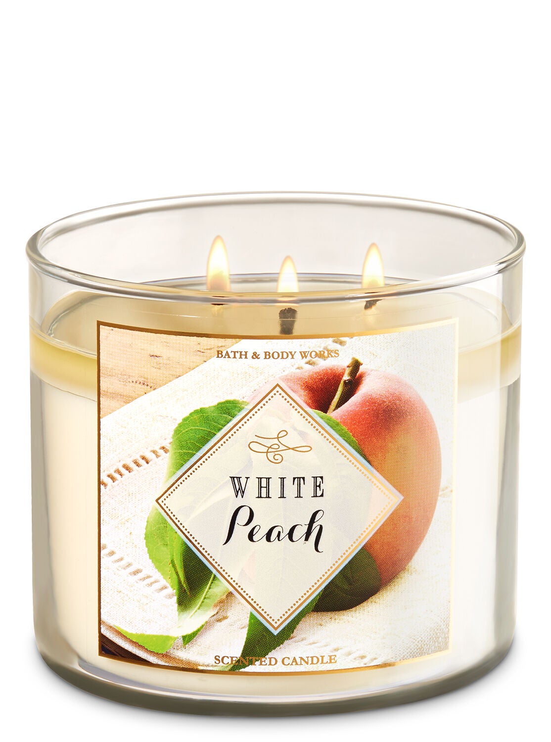 White Peach 3-Wick Candle - Bath And Body Works