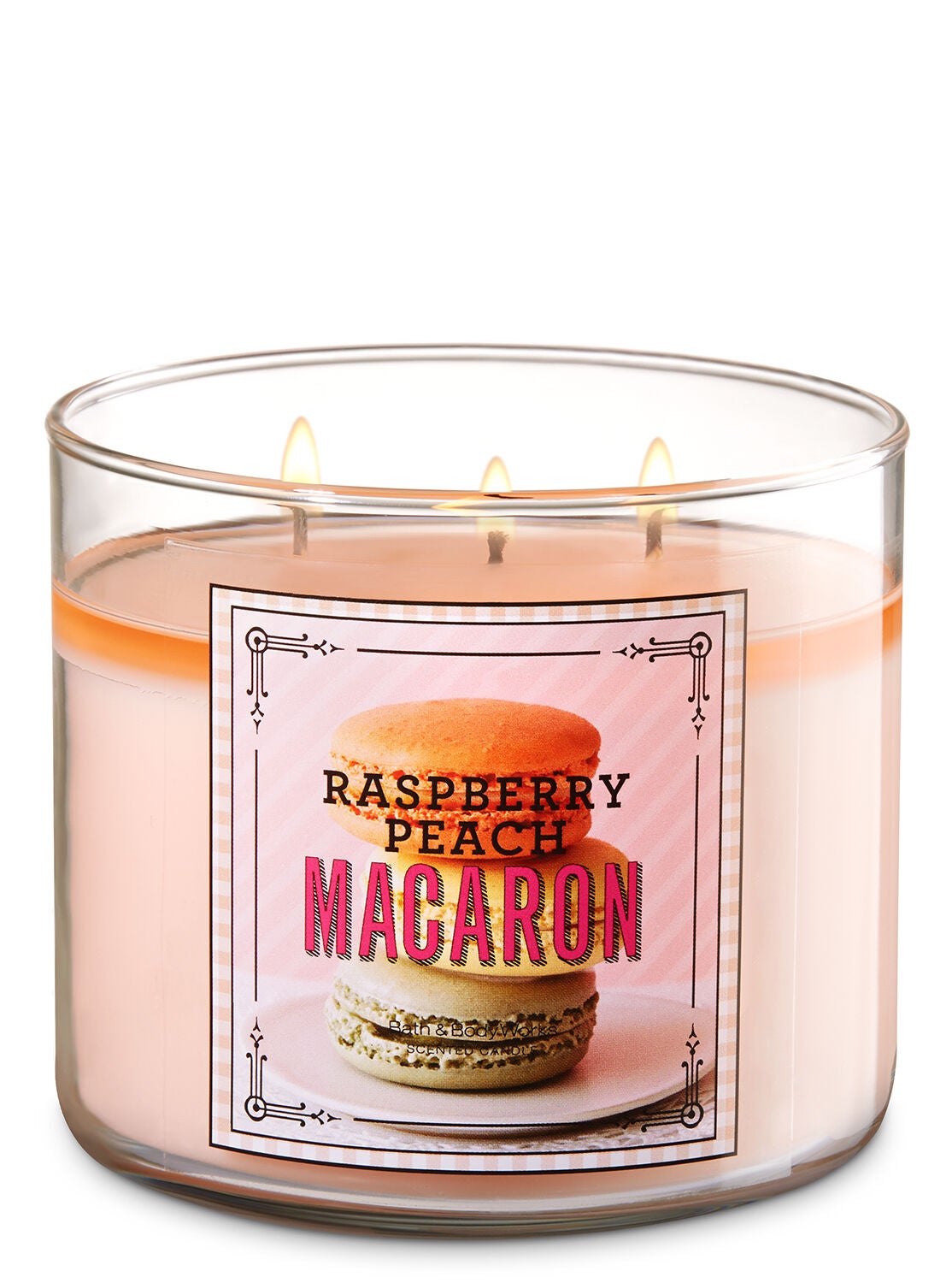 Raspberry Peach Macaron 3-Wick Candles - Bath And Body Works