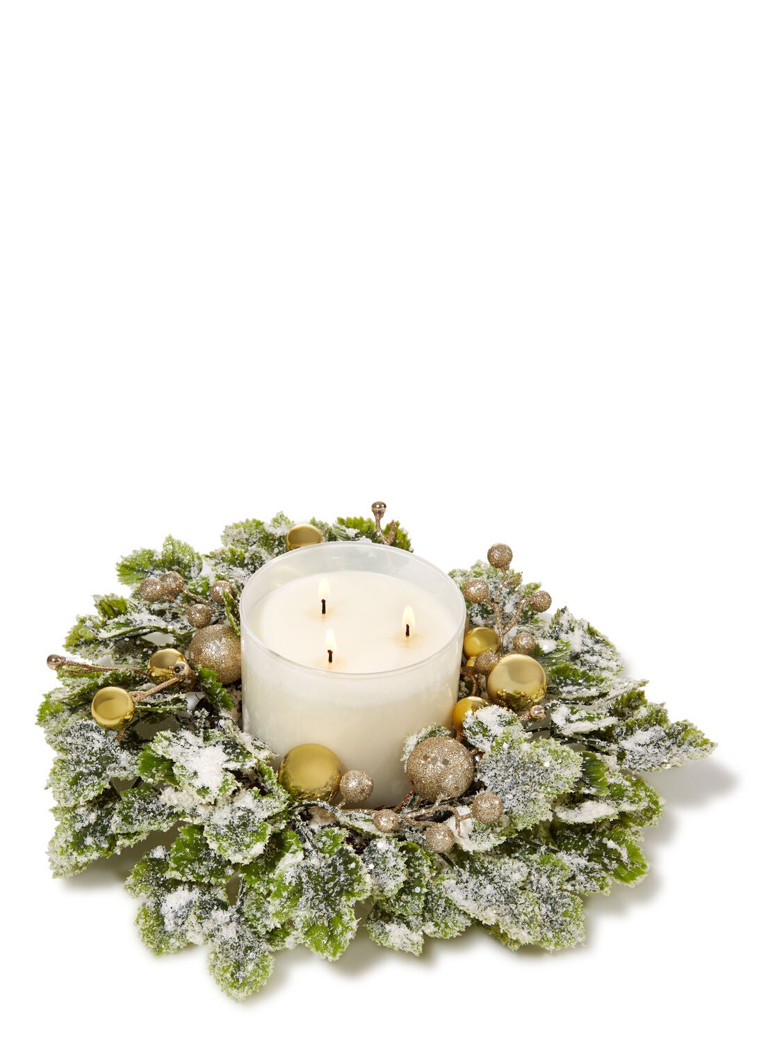 Metallic Christmas Frosted Ivy 3-Wick Candle Ring - Bath And Body Works