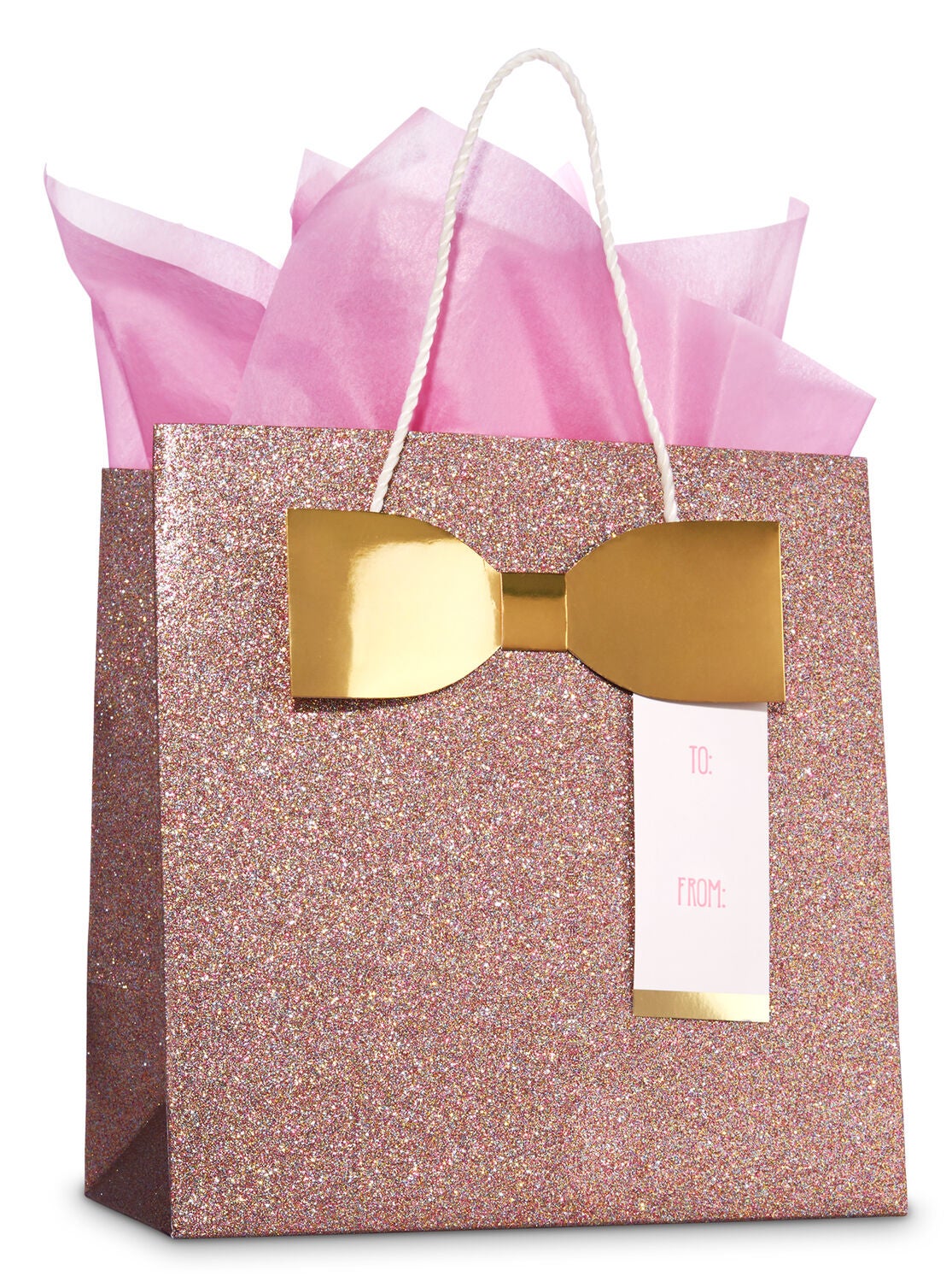 Pink Glitter Medium Gift Bag - Bath And Body Works