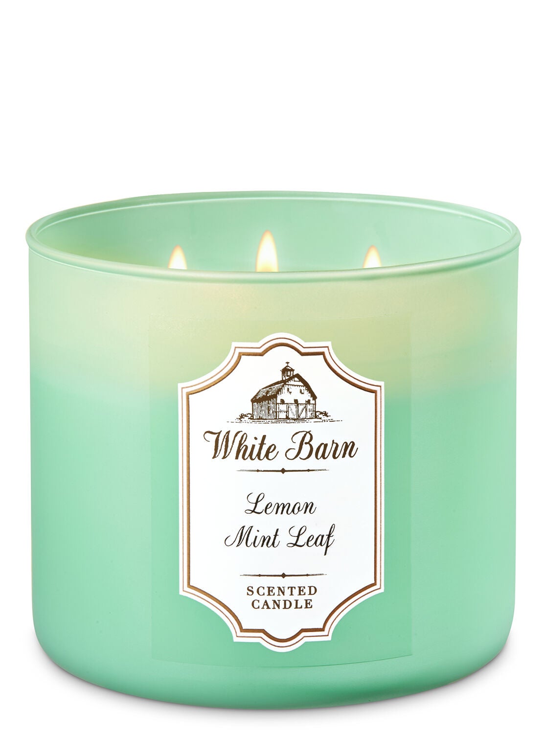 lemon mint leaf 3 wick candle white barn bath body works bath and body works lemon mint leaf