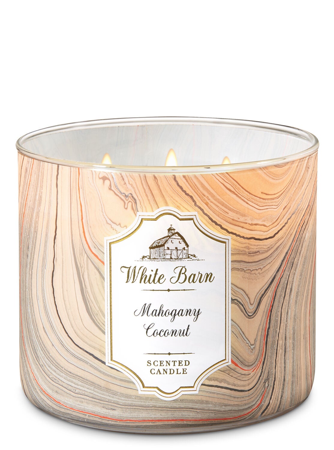 White Barn Mahogany Coconut 3-Wick Candle - Bath And Body Works