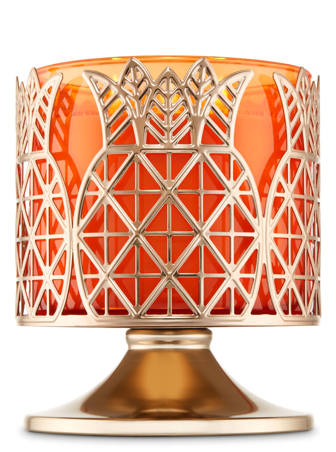Geometric Pineapple Pedestal 3-Wick Candle Holder - Bath And Body Works