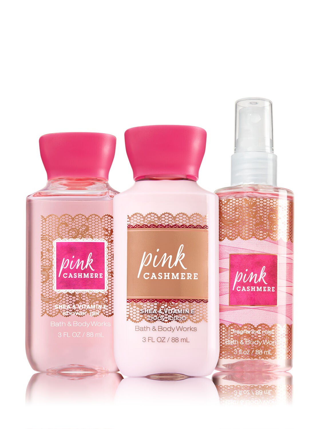 Signature Collection Pink Cashmere Travel Size Daily Trio - Bath And Body Works