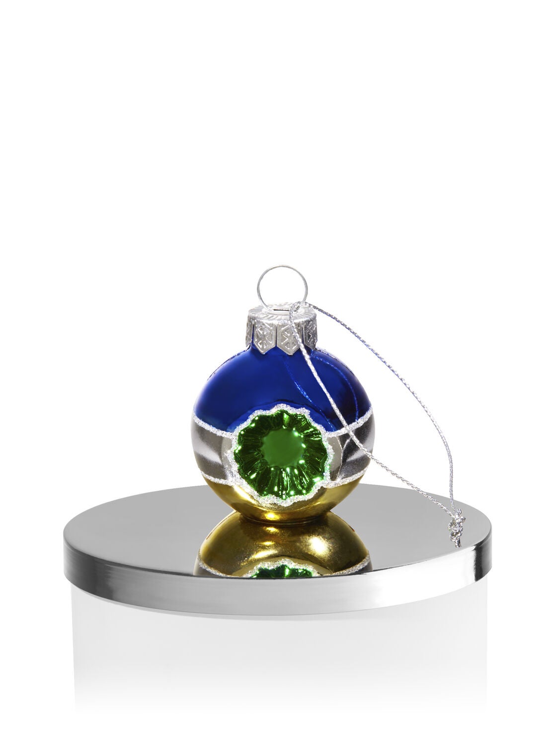 Blue, Silver & Gold Ornament 3-Wick Candle Magnet - Bath And Body Works