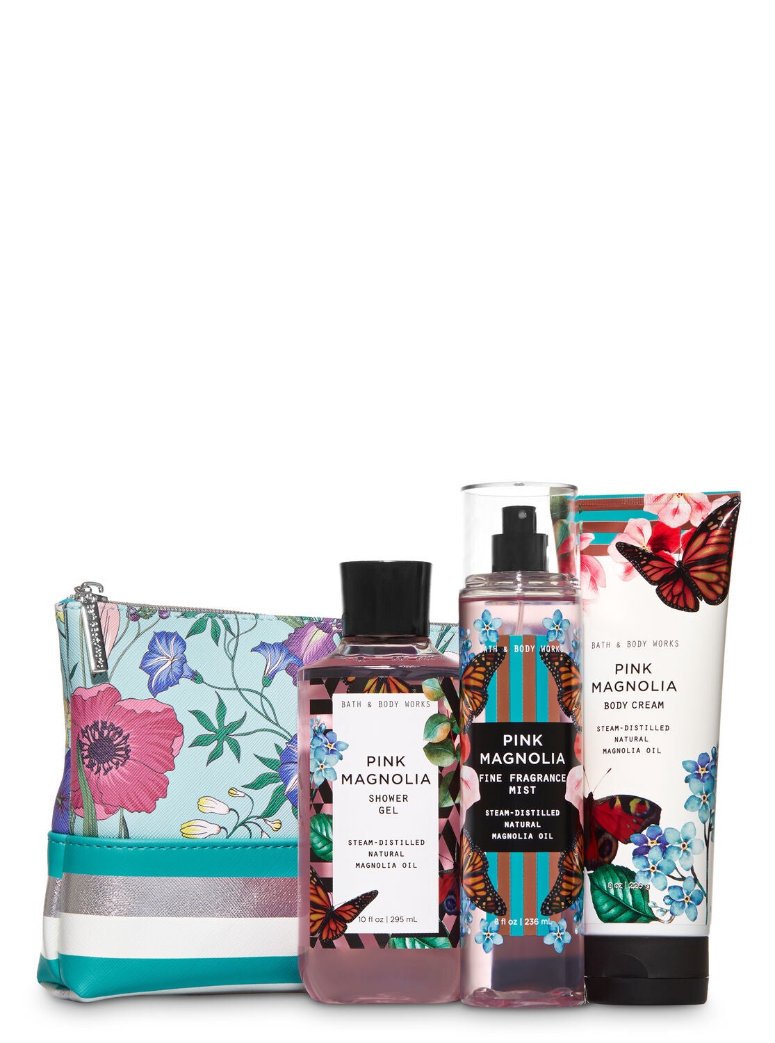 pink magnolia garden party cosmetic bag gift set bath body works bath and body works cosmetic bag