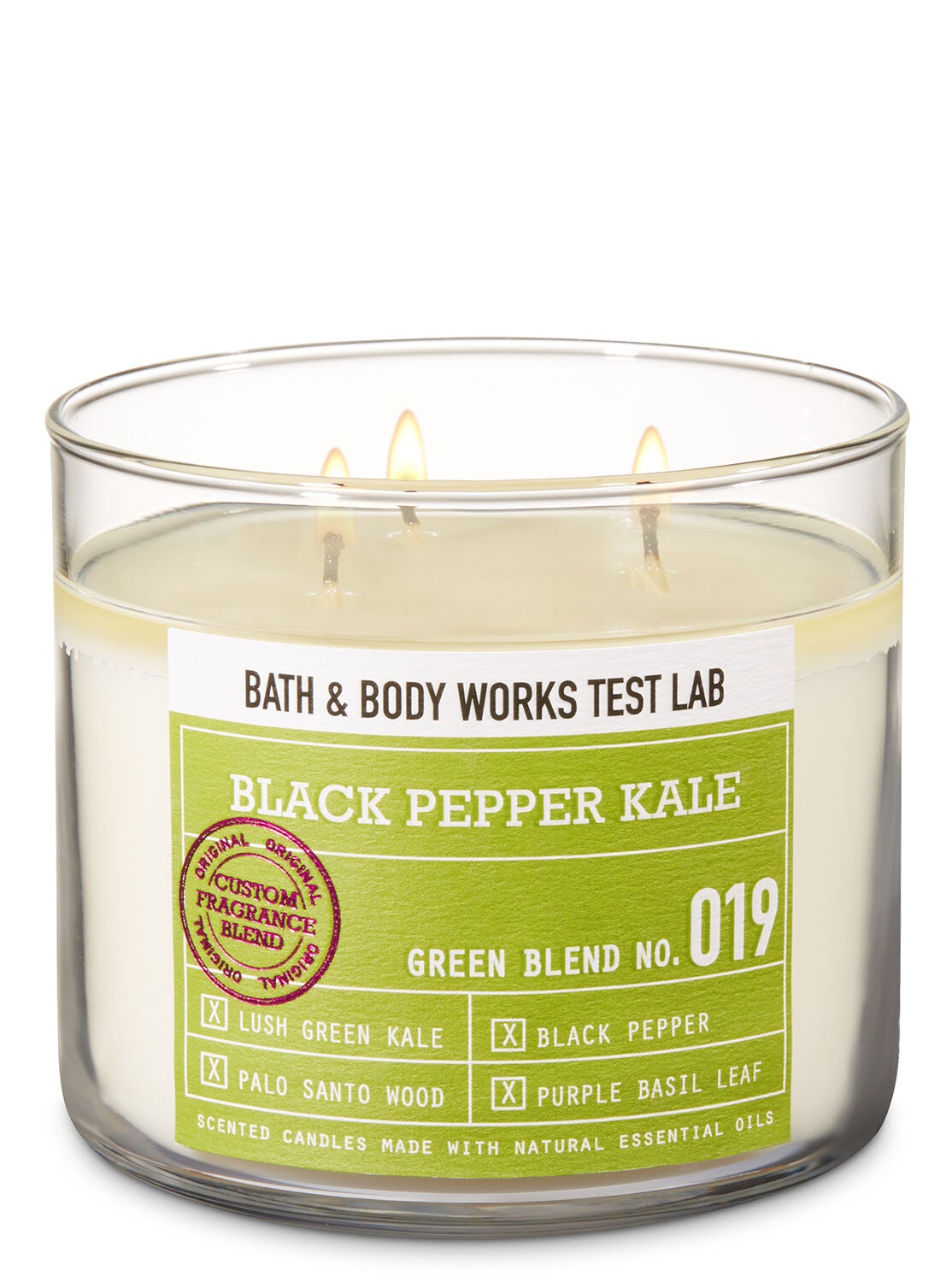 Bath & Body Works Test Lab Blend No. 019 Black Pepper Kale 3-Wick Candle - Bath And Body Works