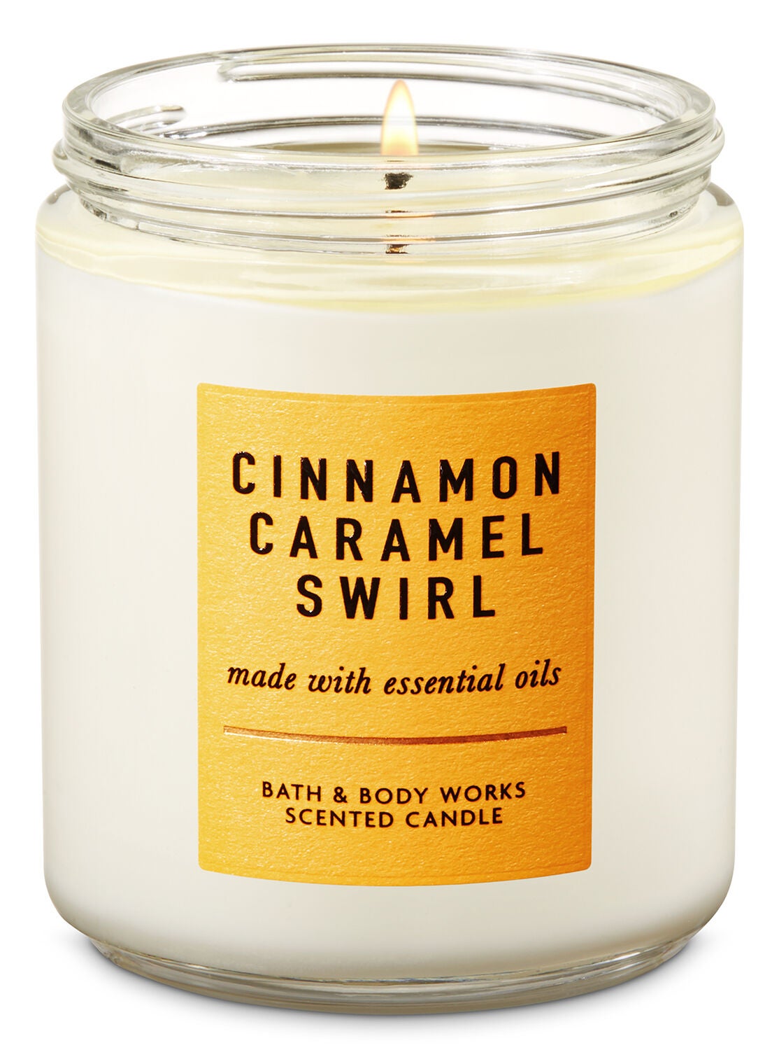 Cinnamon Caramel Swirl Single Wick Candle - Bath And Body Works