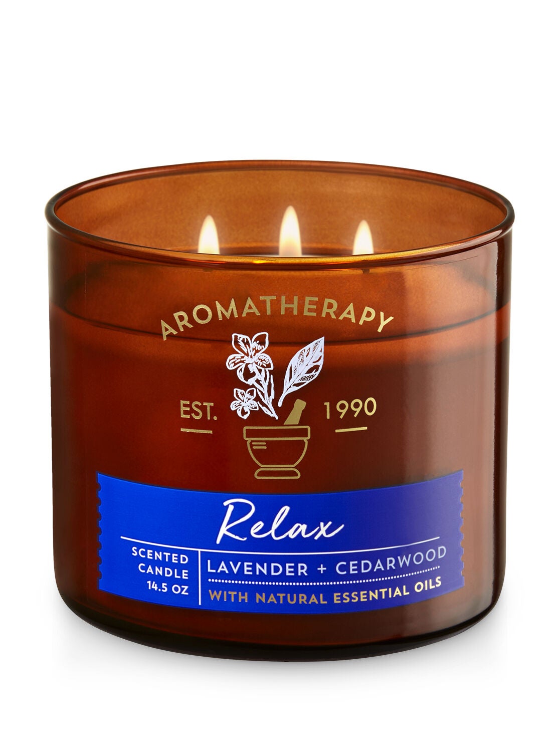 relax lavender cedarwood 3 wick candle aromatherapy bath lavender chamomile candle bath and body works