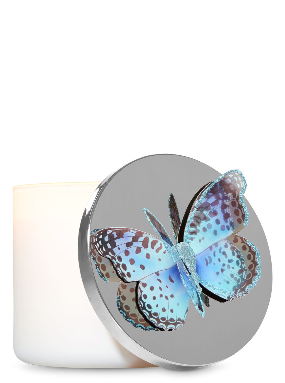 Glittering Blue Butterfly 3-Wick Candle Magnet - Bath And Body Works