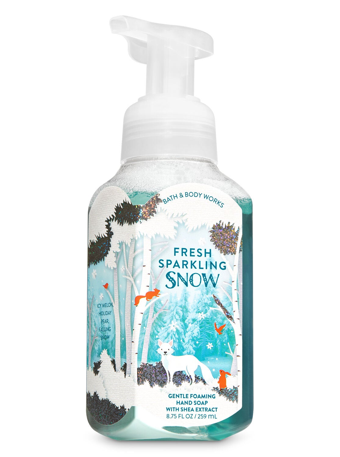 sparkling soap snow fresh hand foaming gentle bath works body