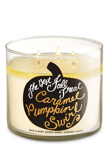 Caramel Pumpkin Swirl 3-Wick Candle - Bath And Body Works