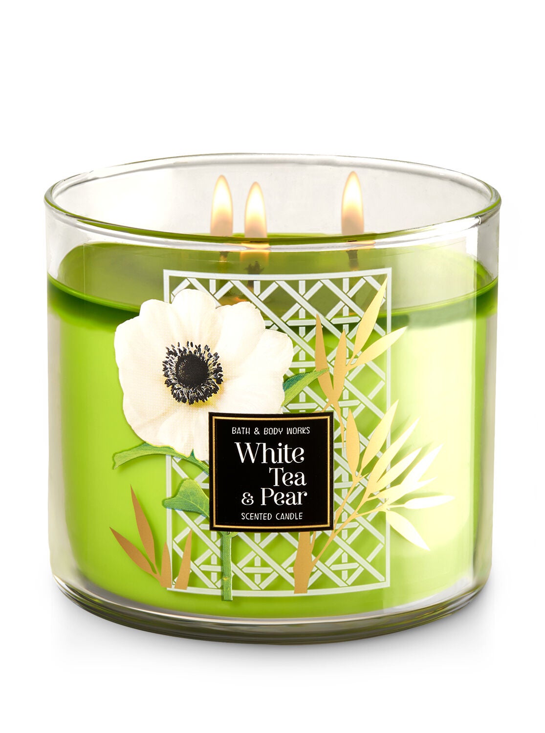 White Tea & Pear 3-Wick Candle - Bath And Body Works