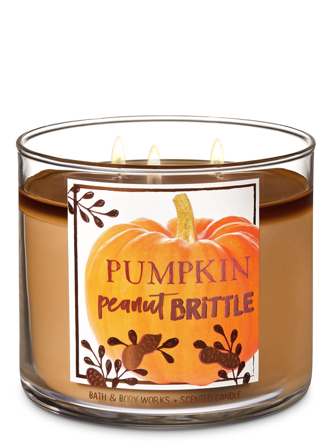 Pumpkin Peanut Brittle 3-Wick Candle - Bath And Body Works