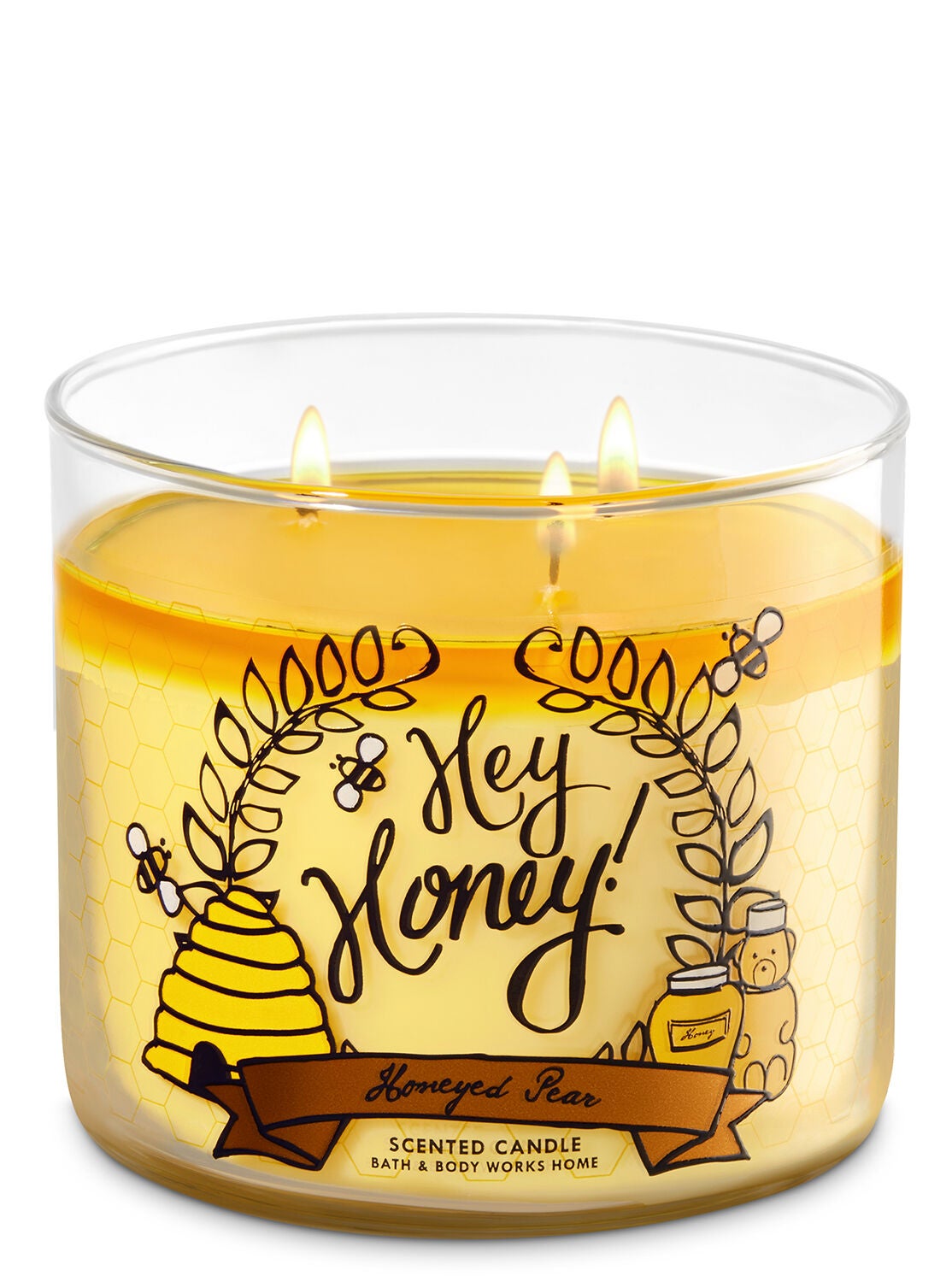 Honeyed Pear 3-Wick Candle - Bath And Body Works