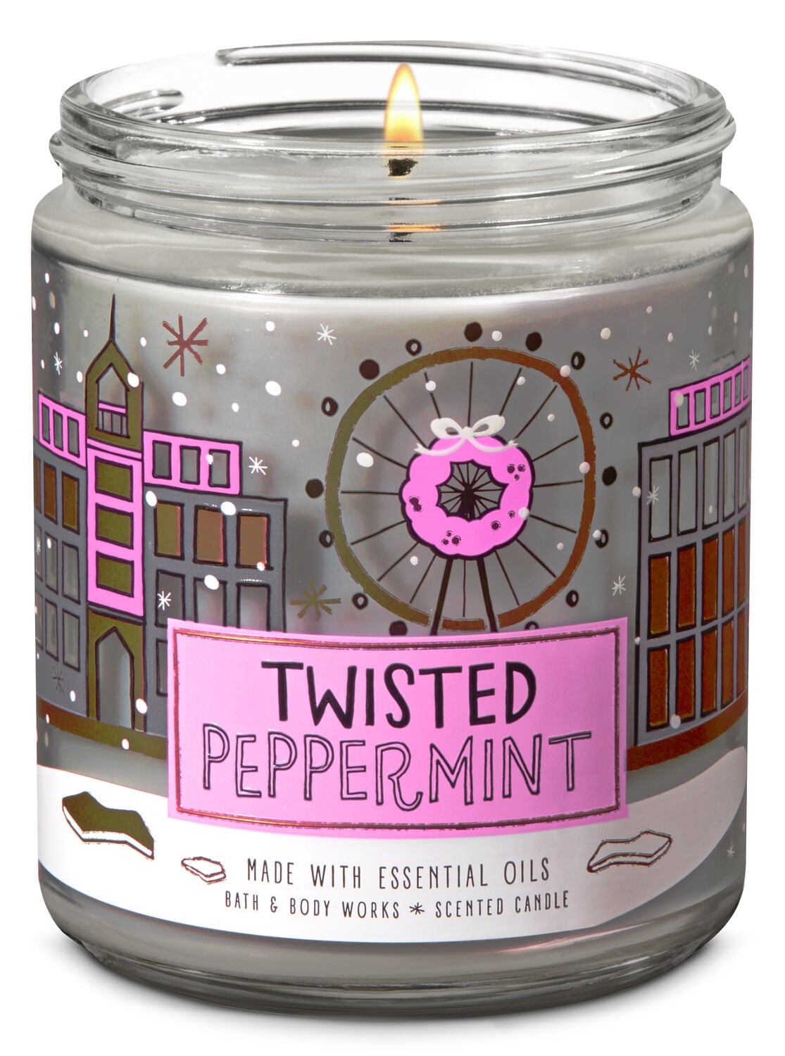 Twisted Peppermint Single Wick Candle - Bath And Body Works