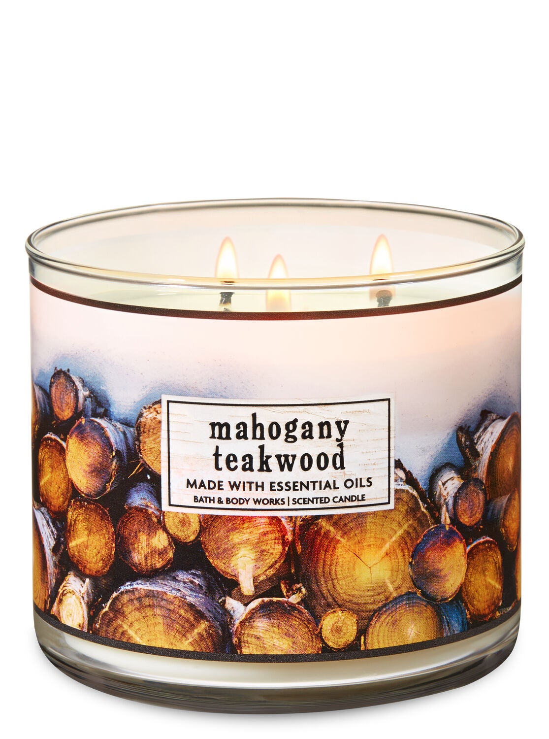 Mahogany Teakwood 3-Wick Candle - Bath And Body Works