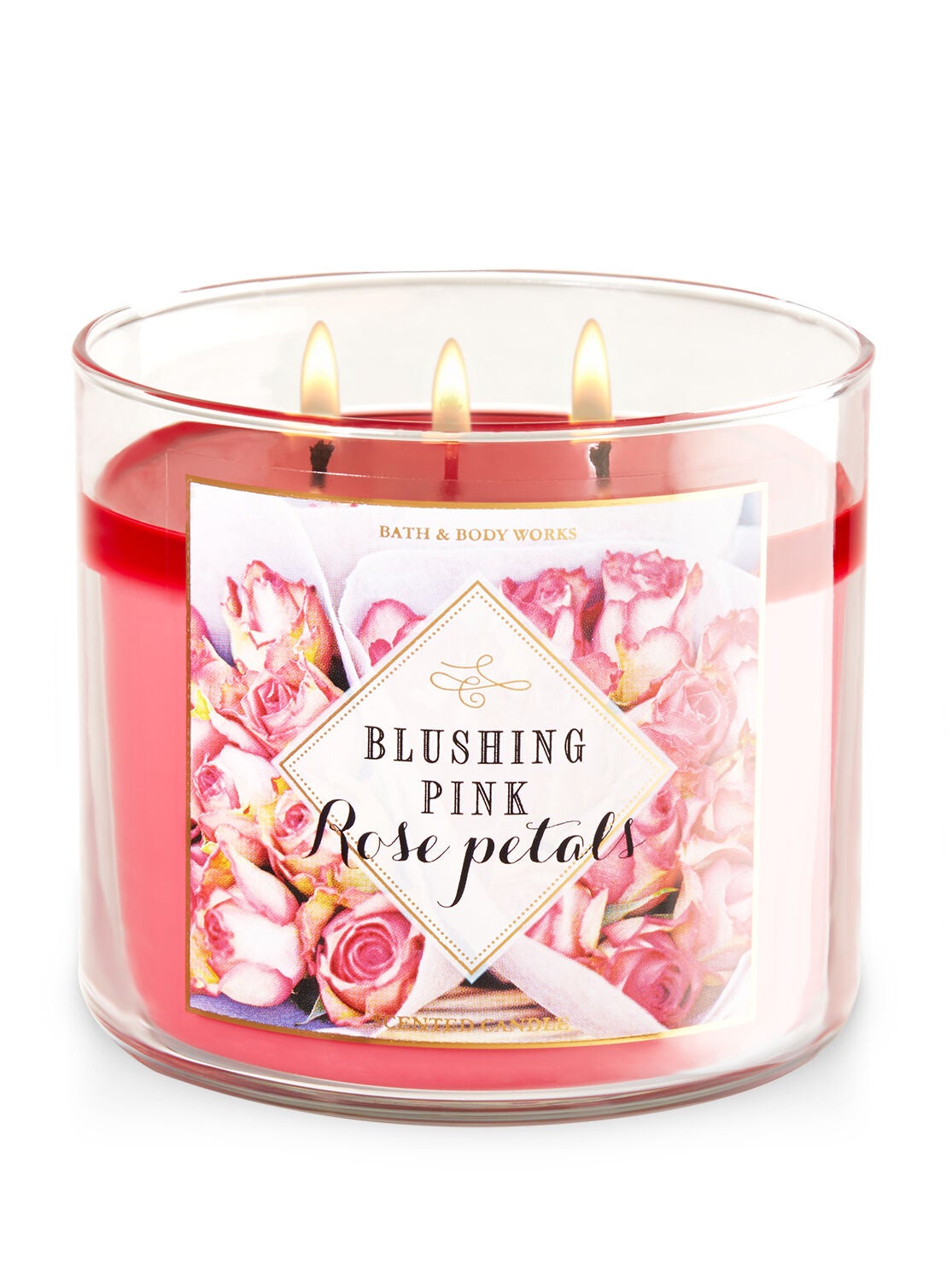 Blushing Pink Rose Petals 3-Wick Candle - Bath And Body Works