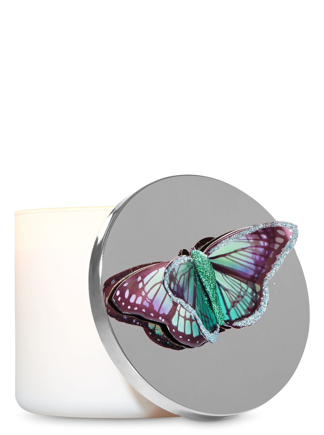 Glittering Green Butterfly 3-Wick Candle Magnet - Bath And Body Works