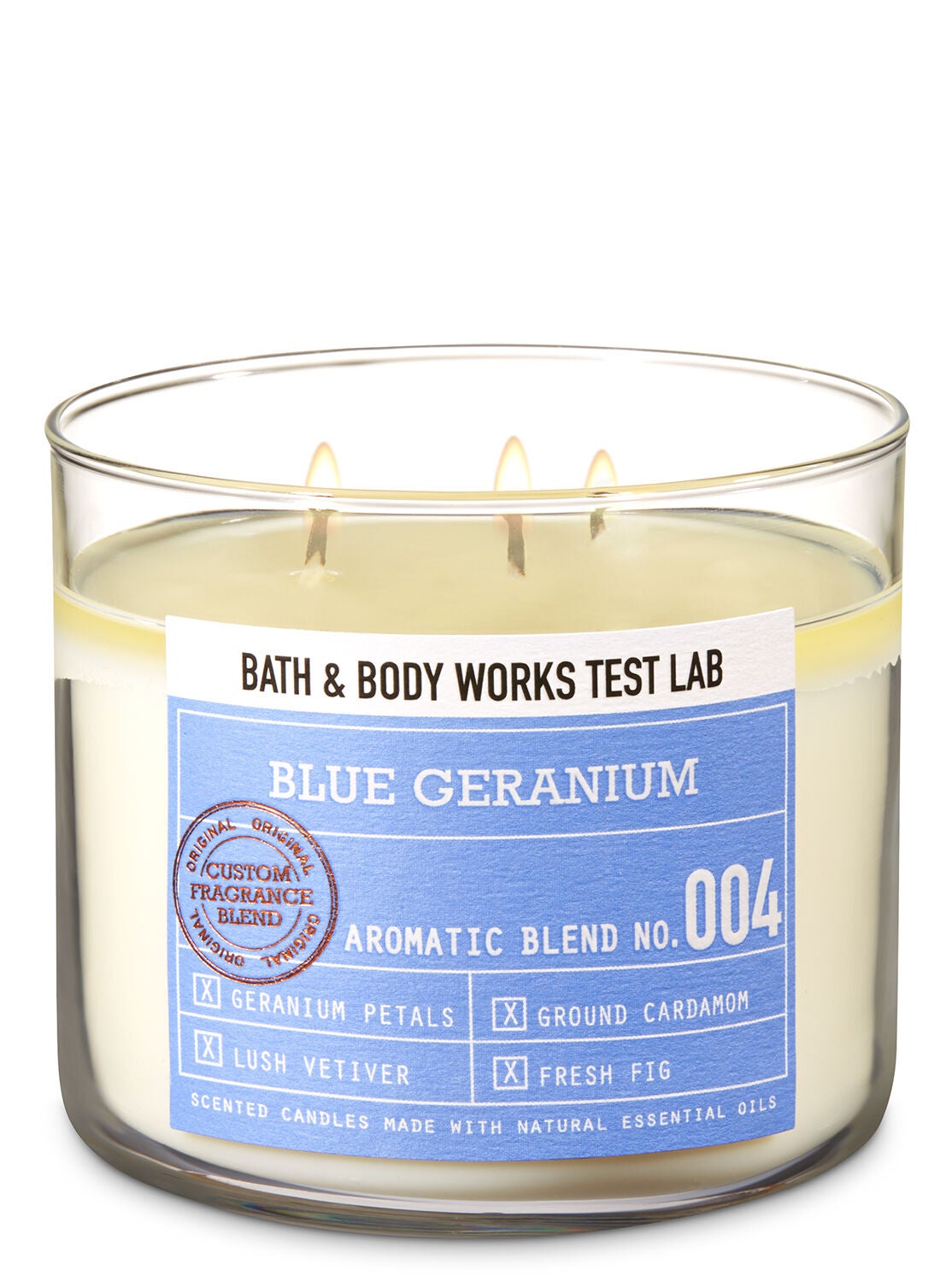 Bath & Body Works Test Lab Blend No. 004 Blue Geranium 3-Wick Candle - Bath And Body Works