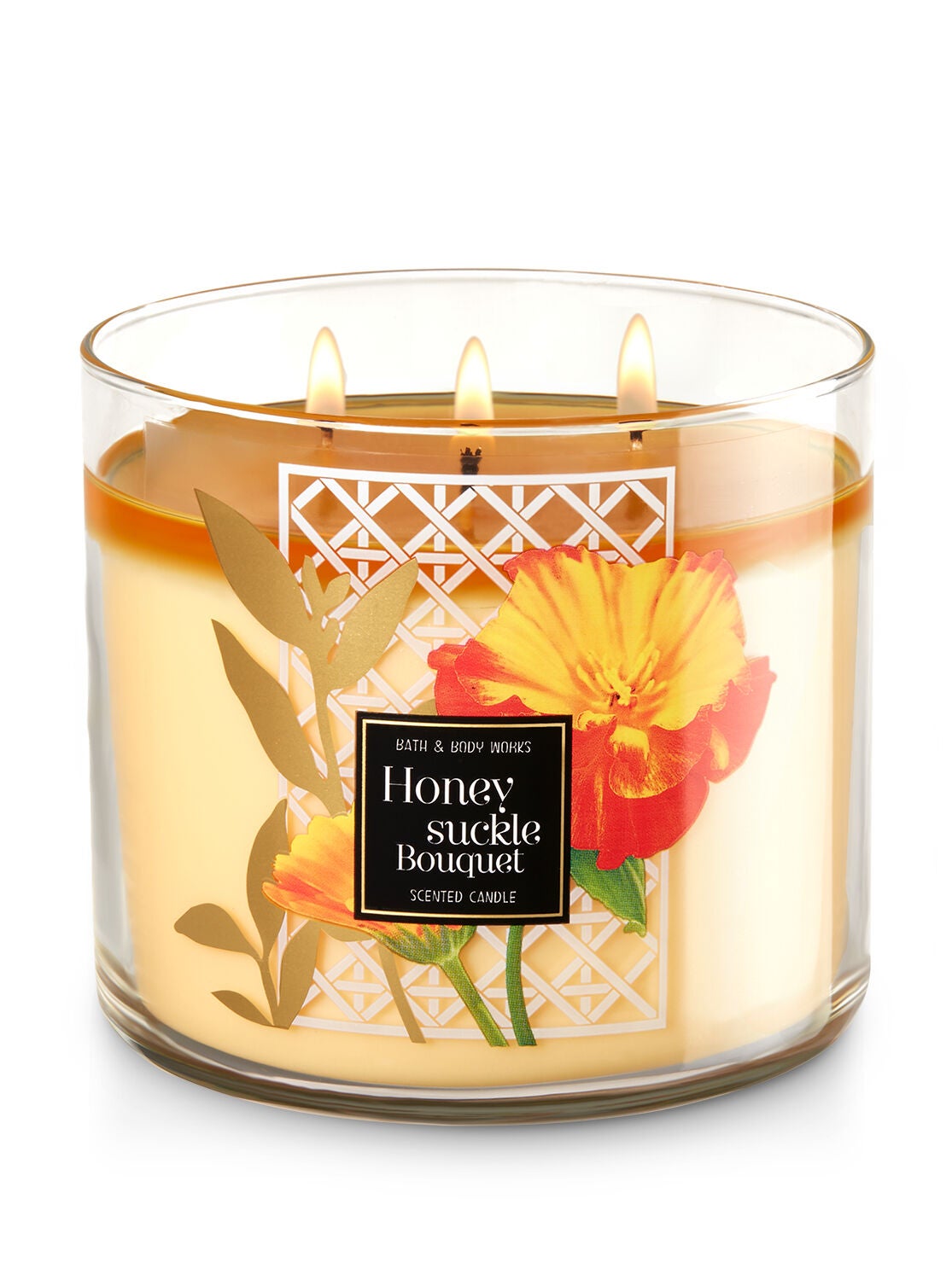 Honeysuckle Bouquet 3-Wick Candle - Bath And Body Works