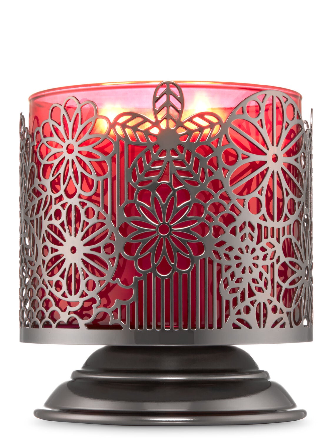 Floral Stripe Pedestal 3-Wick Candle Holder - Bath And Body Works