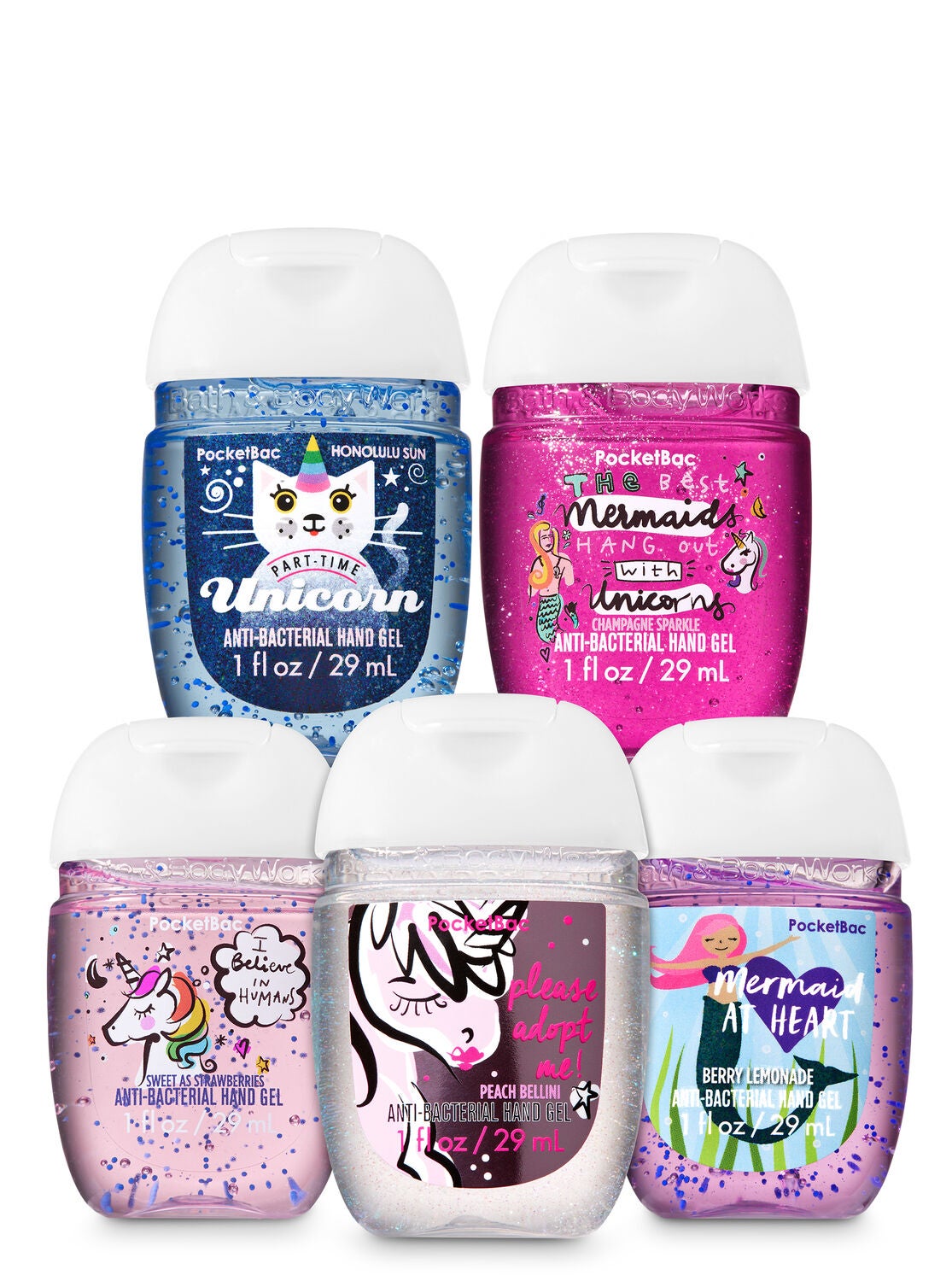 Unicorns & Mermaids PocketBac Hand Sanitizers, 5-Pack - Bath And Body Works