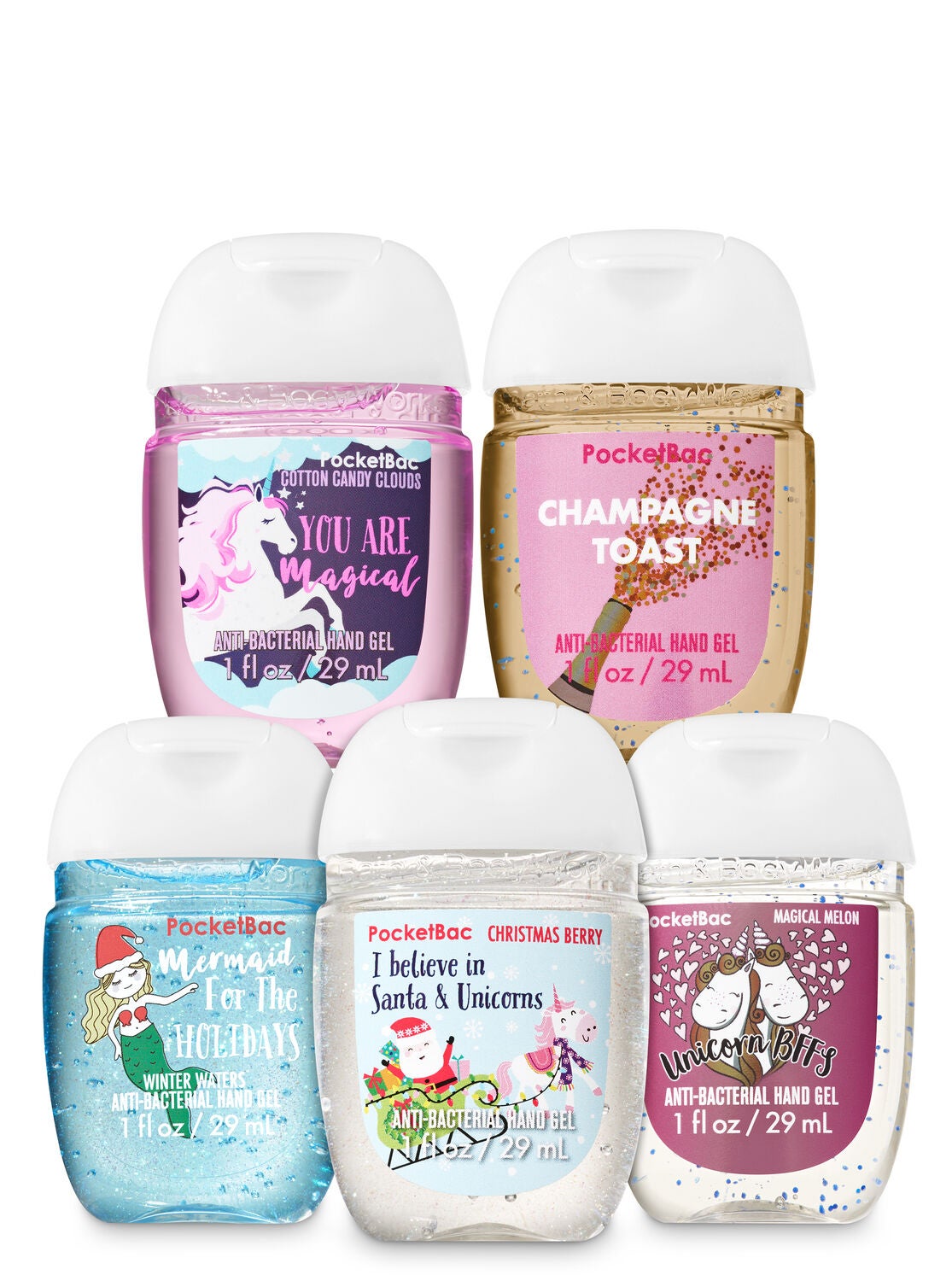 Holiday Unicorns & Mermaids PocketBac Hand Sanitizers, 5-Pack - Bath And Body Works