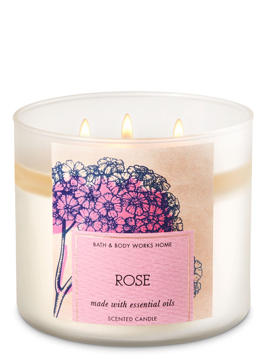 Rose 3-Wick Candle - Bath And Body Works