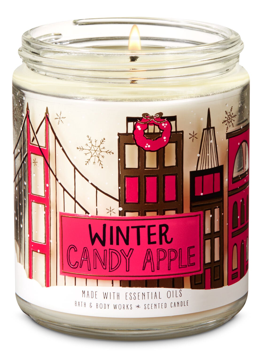 Winter Candy Apple Single Wick Candle - Bath And Body Works