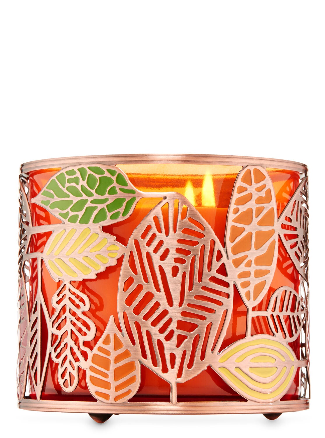 Tossed Fall Leaves 3-Wick Candle Holder - Bath And Body Works