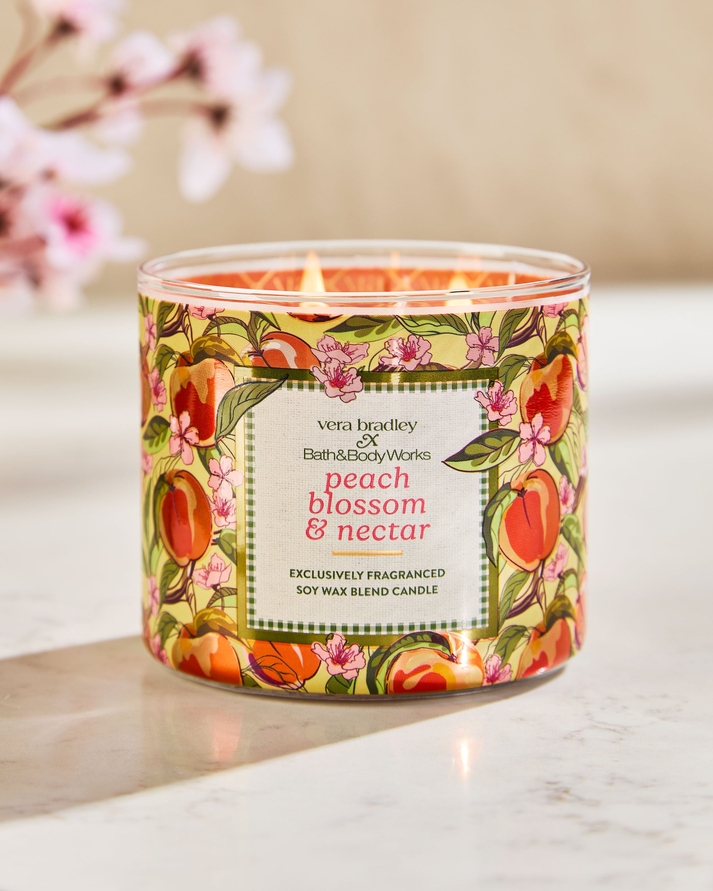 Peach Blossom & Nectar 3-Wick Candle | Bath & Body Works