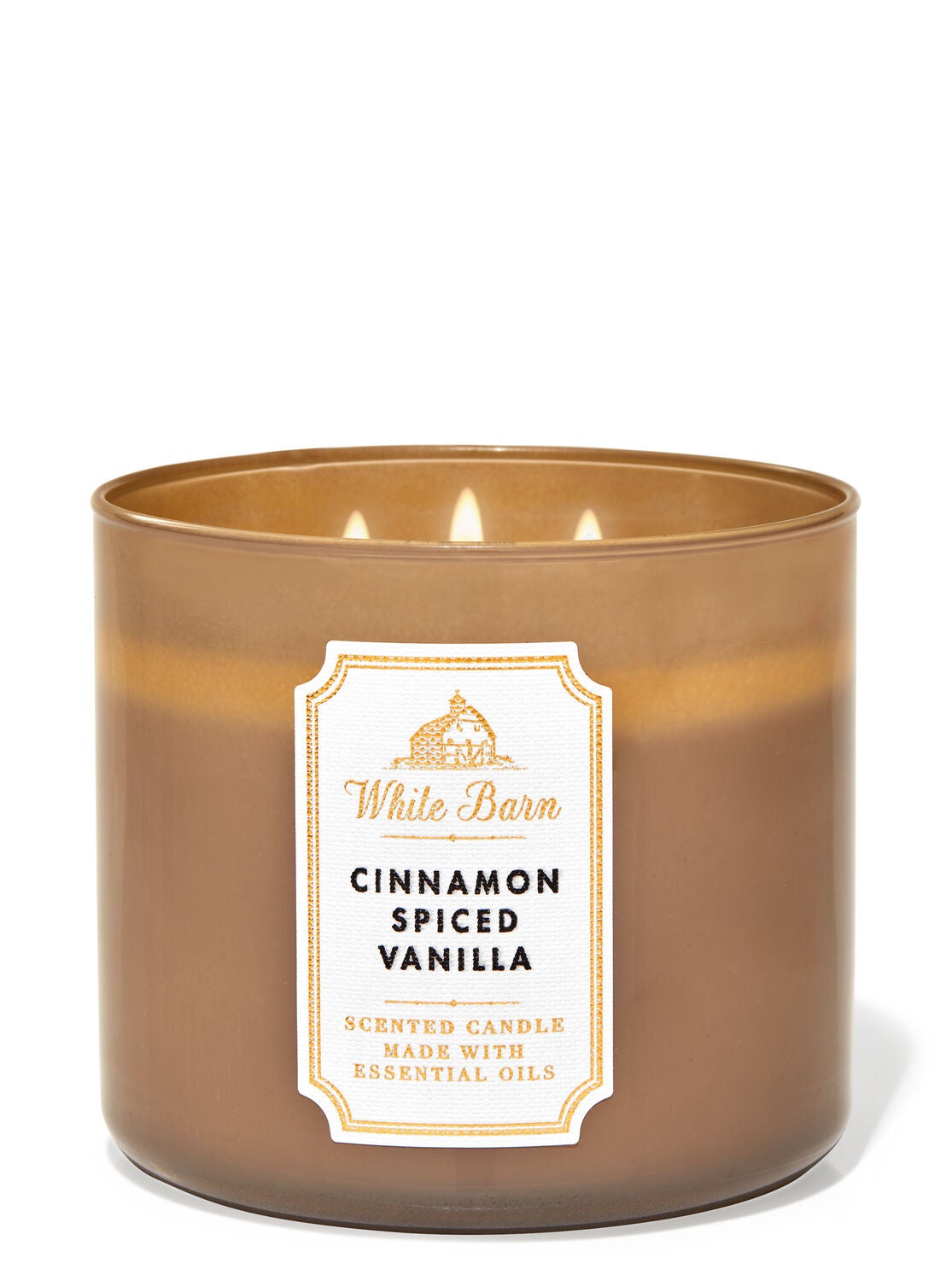 White Barn Cinnamon Spiced Vanilla 3-Wick Candle - Bath And Body Works