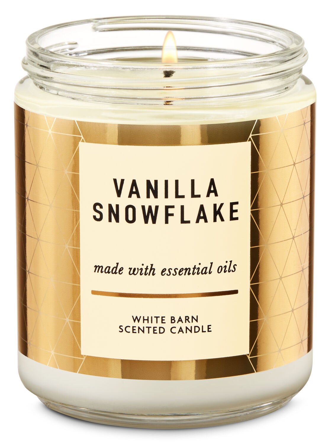 Vanilla Snowflake Single Wick Candle - Bath And Body Works