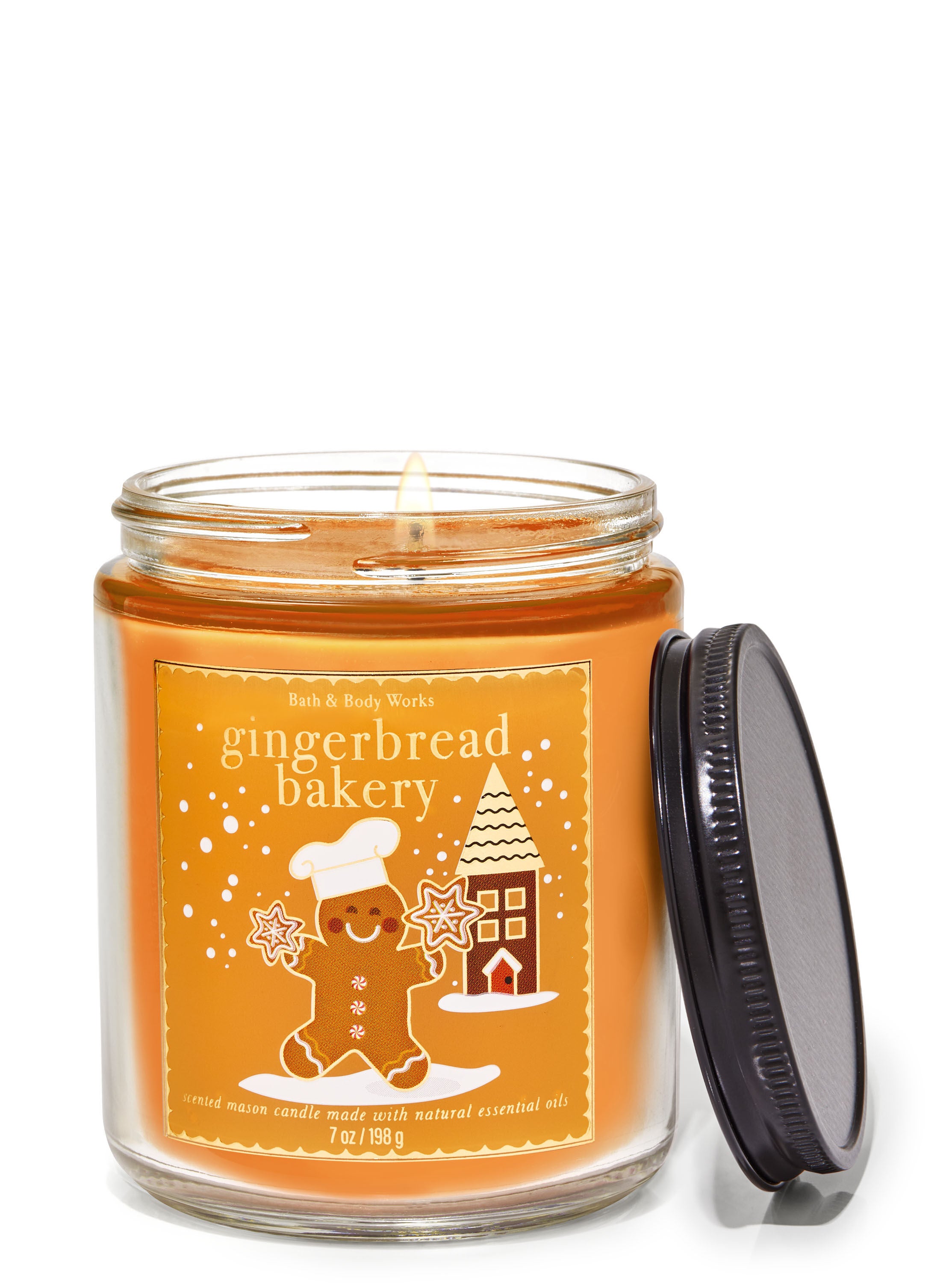 Gingerbread Bakery Mason Single Wick Candle