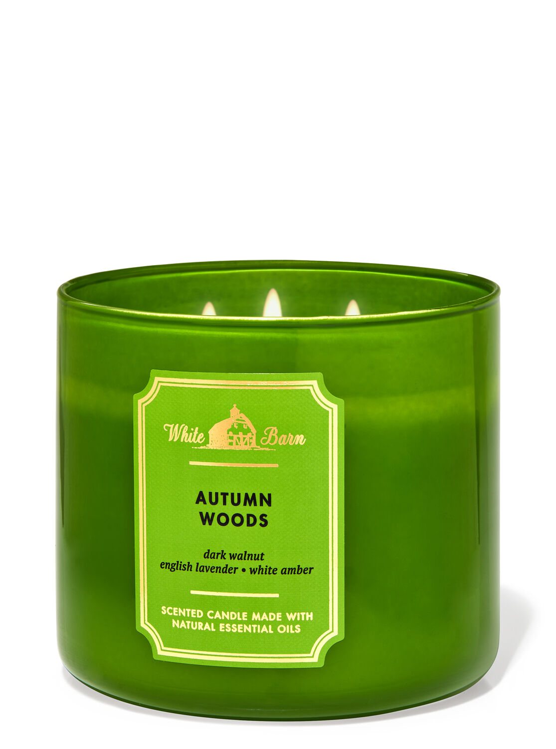 2 Bath & Body Works AUTUMN WOODS 3 Wick Scented Wax Candle 14.5 Large 